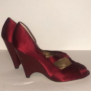 Nicole Miller wine red peep toe